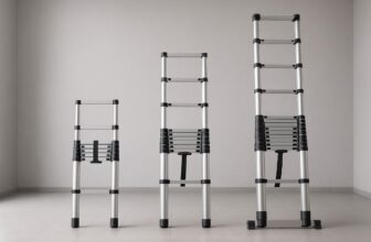 Collection d'échelles télescopiques de différentes gammes (entrée, milieu, haut de gamme)