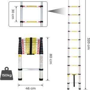 Échelle télescopique Pliable Todeco 3,2 m