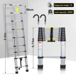 Avis Lospitch Échelle télescopique Pliable en Aluminium avec Crochet, 2,6 m